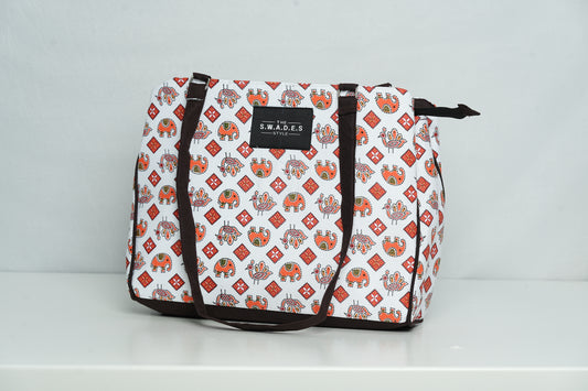 Terracotta Motif – 3-Compartment Cabas