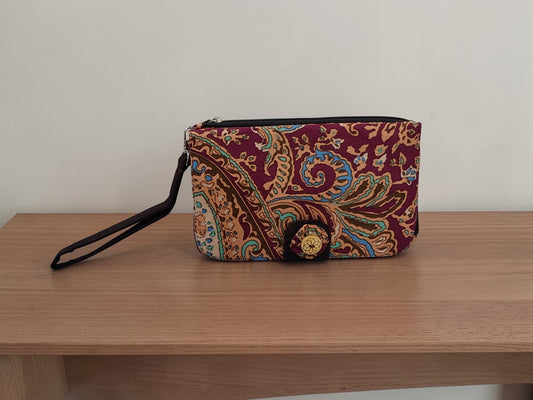 Royal Maroon Paisley 4-Pocket Wallet