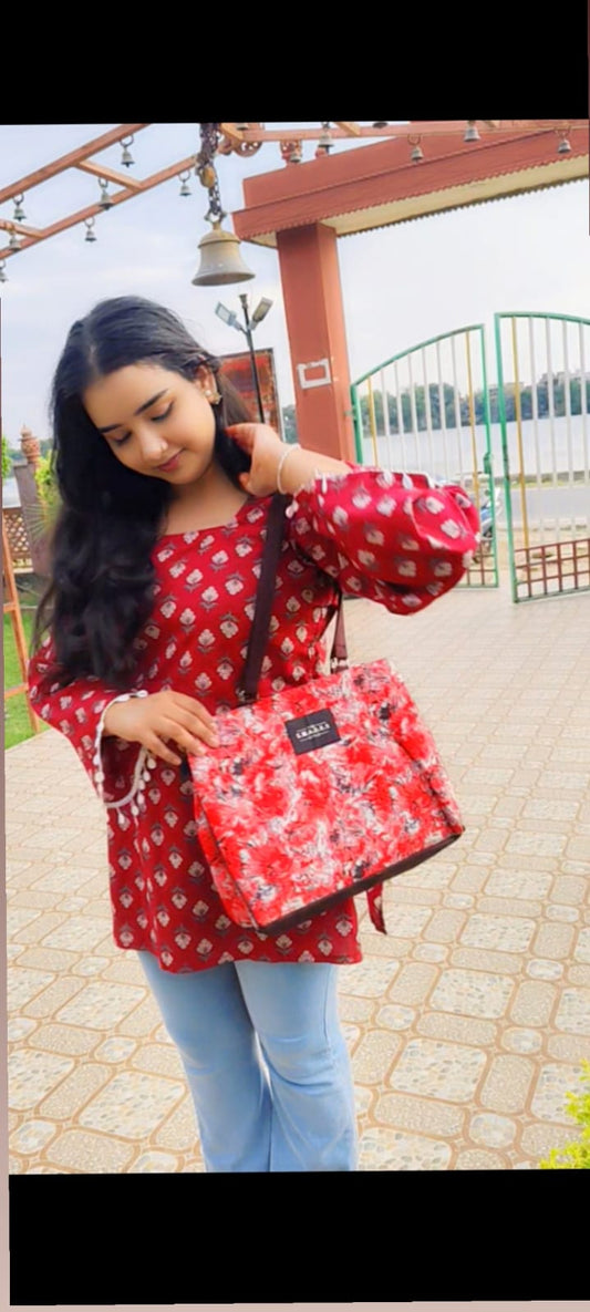 Gulnaar Grace – Floral 3-Compartment Cabas