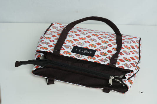 Terracotta Motif – 3-Compartment Cabas