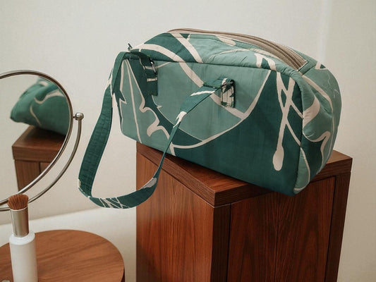 The Serene Botanical Barrel Bag