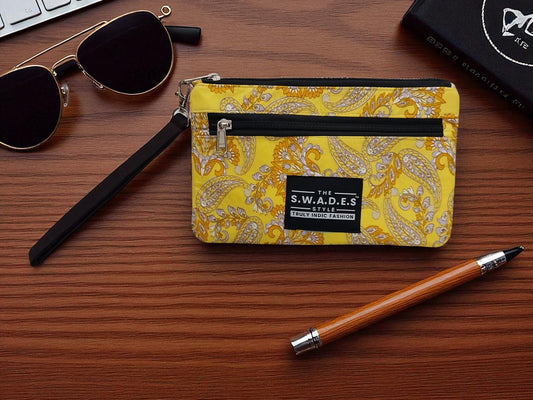 Golden Paisley 4-Pocket Wallet