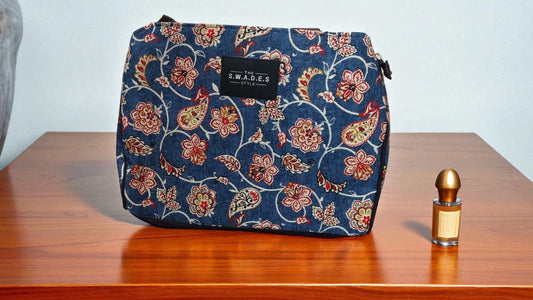 Bohemian Blue Vine 3-Compartment Cabas